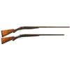 Image 1 : Two Double Barrel Hammerless Shotguns -A) Remington Model 1900 Shotgun