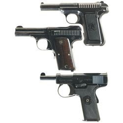 Three Semi-Automatic Pistols -A) Savage Model 1907 Pistol