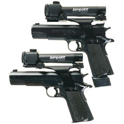 Two Colt National Match Semi-Automatic Pistols with Aimpoint Sights -A) Colt Mark IV Series 80 Gold 