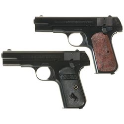 Two Colt Semi-Automatic Pistols -A) Colt Model 1903 Hammerless Pistol