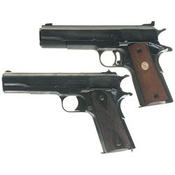 Two Colt 45 Caliber Semi-Automatic Pistols -A) Colt National Match Pistol