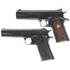 Image 1 : Two Colt 45 Caliber Semi-Automatic Pistols -A) Colt National Match Pistol
