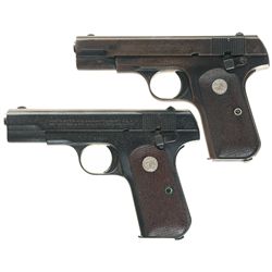 Two Colt Semi-Automatic Pistols -A) Colt Model 1903 Hammerless Pocket Pistol
