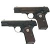 Image 1 : Two Colt Semi-Automatic Pistols -A) Colt Model 1903 Hammerless Pocket Pistol