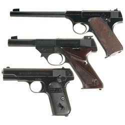 Three Semi-Automatic Pistols -A) Colt First Series Woodsman Pistol