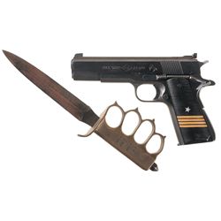 Colt Service Model Ace Semi-Automatic Pistol with a Model 1918 Trench Knife