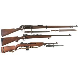 Three Long Guns -A) U.S. Springfield Model 1898 Krag Bolt Action Rifle with Bayonet