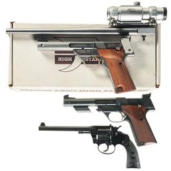 Three Handguns -A) Mitchell Arms Trophy II Semi-Automatic Pistol with Box, Extra Barrel and Sight