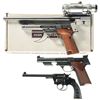 Image 1 : Three Handguns -A) Mitchell Arms Trophy II Semi-Automatic Pistol with Box, Extra Barrel and Sight