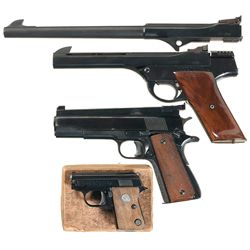 Three Sporting Pistols -A) Rock Pistol Rex Merrill Sportsman Left Handed Single Shot Pistol with Ext