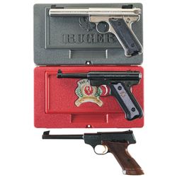 Three Semi-Automatic Pistols -A) Ruger MK II Pistol with Case