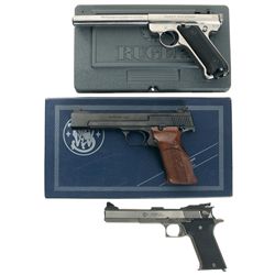 Three Semi-Automatic Pistols -A) Ruger MK II Target Government Model Pistol with Factory Case