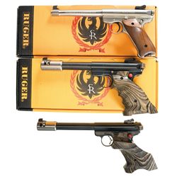 Three Ruger Semi-Automatic Pistols -A) Ruger Mk II Target Pistol with Box