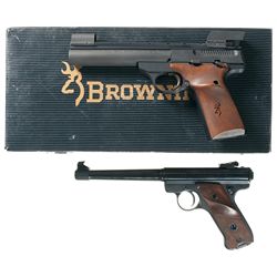 Collector's Lot of Two Semi-Automatic .22 LR Target Pistols -A) Browning Buck Mark Pistol with Box