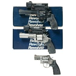 Three Smith & Wesson Double Action Revolvers -A) Smith & Wesson Model 17-6 Revolver with Box