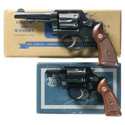 Two Boxed Smith & Wesson Double Action Revolvers -A) Smith & Wesson 38 Military and Police Pre-Model