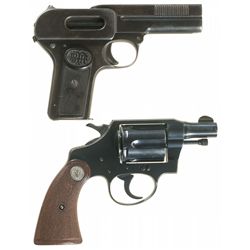 Two Handguns with Holsters -A) Dreyse Model 1907 Semi-Automatic Pistol
