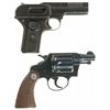 Image 1 : Two Handguns with Holsters -A) Dreyse Model 1907 Semi-Automatic Pistol
