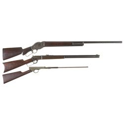 Two Long Guns and One Air Rifle -A) Winchester Model 1887 Lever Action Shotgun