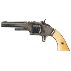 Silver Plated Smith & Wesson Model 1 2nd Issue Revolver with Ivory Grips