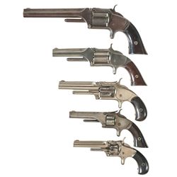 Collector's Lot of Five Antique Smith & Wesson Revolvers with Factory Letters -A) Smith & Wesson Mod