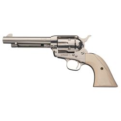 Nickel Plated First Generation Colt Single Action Army Revolver with Ivory Grips