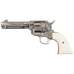 Extensively Engraved Antique First Generation Colt Single Action Army Revolver with Factory Letter