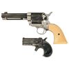 Image 1 : Collector's Lot of Two Antique Handguns -A) Engraved Colt Single Action Army Revolver