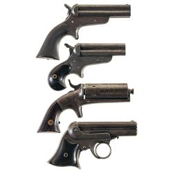 Collector's Lot of Four Pepperbox Pocket Pistols -A) Sharp Model 3B Pepperbox Pistol
