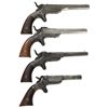 Image 1 : Collector's Lot of Four Single Shot Derringers -A) Unmarked .32 RF Derringer
