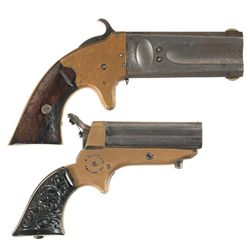 Collector's Lot of Two Antique American Cartridge Pistols -A) Scarce American Arms Wheeler Patent Ov