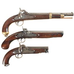 Three Percussion Pistols -A) Unmarked Pistol