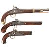 Image 1 : Three Percussion Pistols -A) Unmarked Pistol