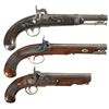 Image 1 : Three Percussion Pistols -A) Unmarked U.S. Conversion Pistol