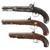 Image 2 : Three Percussion Pistols -A) Unmarked U.S. Conversion Pistol