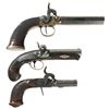 Image 1 : Three Percussion Pistols -A) English Proofed Pistol