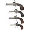 Image 2 : Collector's Lot of Four Engraved Single Shot Pistols -A) Unmarked Belgian Folding Trigger Damascus B
