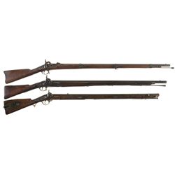 Three Percussion Long Guns -A) 1863 Dated Unmarked Percussion Musket