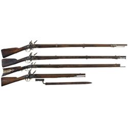 Four Flintlock Long Guns -A) Unmarked Flintlock Musket