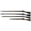 Image 2 : Four Flintlock Long Guns -A) Unmarked Flintlock Musket