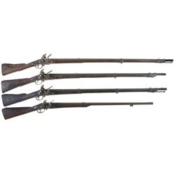 Four Flintlock Long Guns -A) 1813 Marked Musket