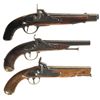 Image 1 : Three Percussion Conversion Single Shot Pistols -A) Unmarked Bavarian Pistol