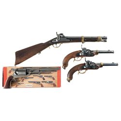 Collector's Lot of Four Contemporary Percussion Firearms -A) Brescia Marked Carbine