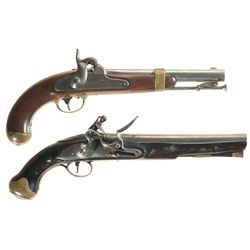 Collector's Lot of Two Martial Pistols -A) H. Aston Model 1842 Percussion Pistol