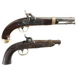 Two U.S. Martial Percussion Pistols -A) Aston Model 1842 Pistol