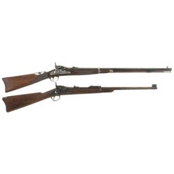 Two Trapdoor Long Guns -A) Harrington & Richardson Officer's Model 1873 Rifle
