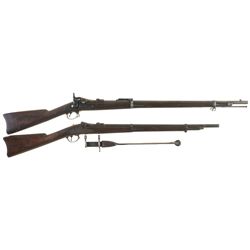 One U.S. Trapdoor Rifle with Fencing Musket -A) Springfield Model 1884 Cadet Rifle
