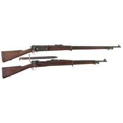 Collector's Lot of Two U.S. Bolt Action Rifles -A) Springfield Model 1898 Krag Rifle with Bayonet