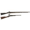 Image 1 : Two Antique Military Long Arms -A) Russian Percussion Musket with Bayonet