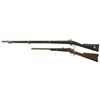 Image 2 : Two Antique Military Long Arms -A) Russian Percussion Musket with Bayonet